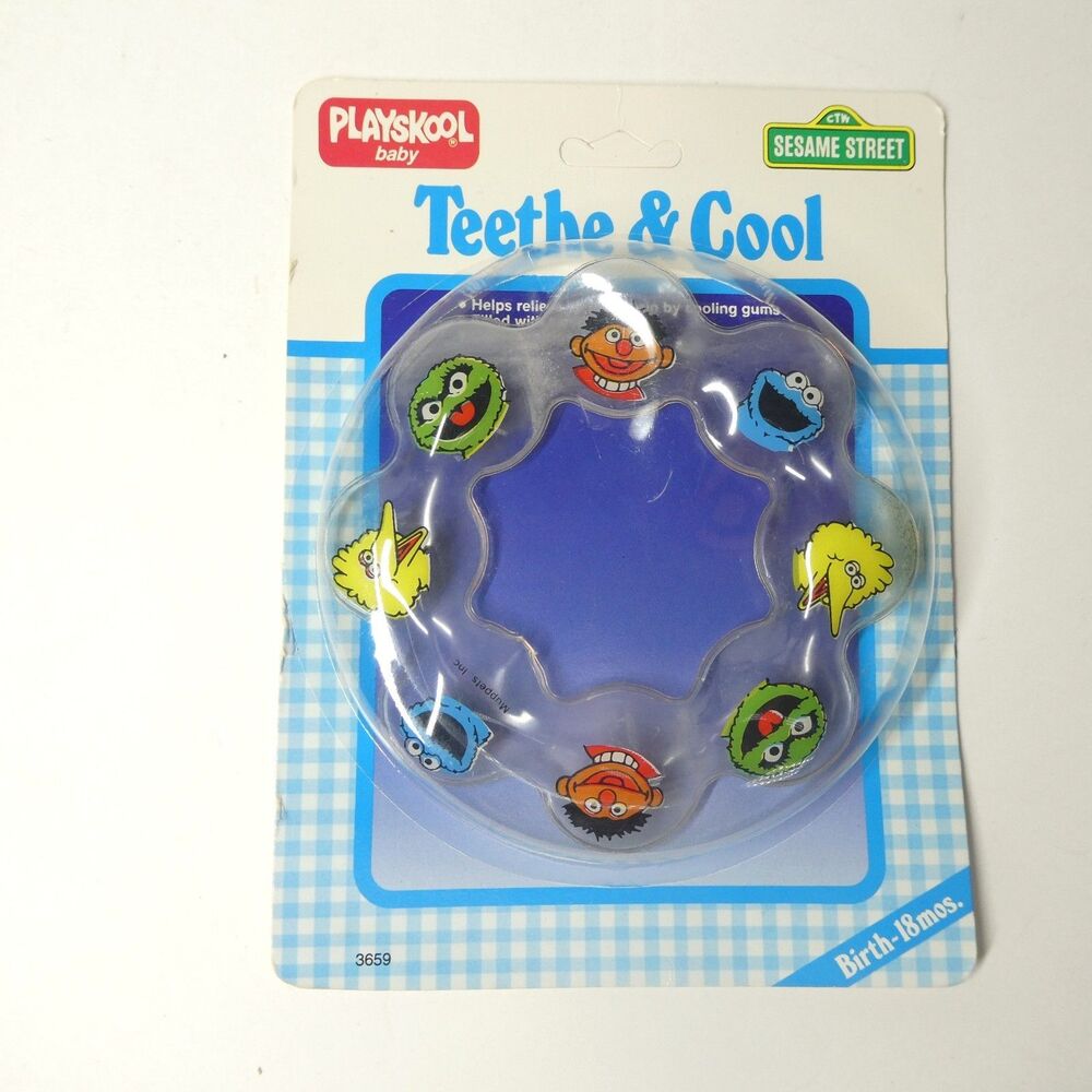 Playskool Sesame Street Teethe & Cool Baby Teether Teething Ring Vtg NOS 1986